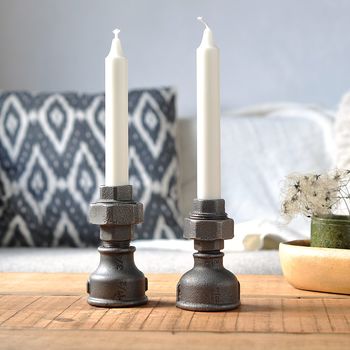 Pair Of Industrial Style Candle Holders, 5 of 5