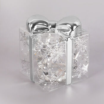 G Decor Clear Christmas Present With L.E.Ds, 4 of 4