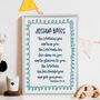 Personalised Colourful Baby Blessing Print With Handwritten Scripture, thumbnail 1 of 7