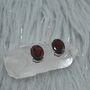Garnet Earrings: Dangle Drop, Oval, January Birthstone, thumbnail 5 of 11