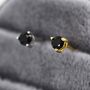 Sterling Silver Tiny Black Diamond Cz Stud Earrings, thumbnail 7 of 12