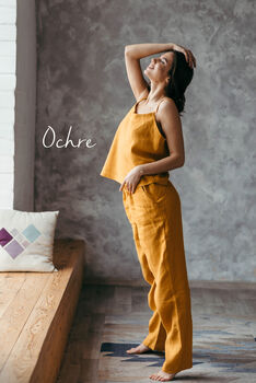 Women’s Linen Pyjama Set | Cami And Trousers, 2 of 12