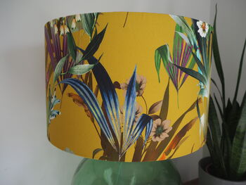 Mustard Exotic Floral Lampshade, 3 of 8