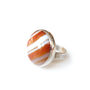 Orange Banded Agate Gemstone Ring Set In Silver, thumbnail 1 of 6