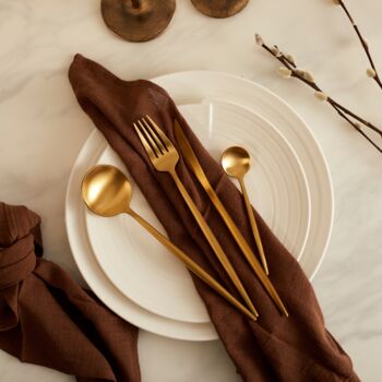 Indie Brown Cotton Gauze Table Napkin Set Of Four, 2 of 3