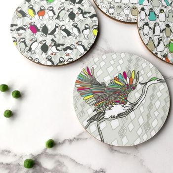 Coaster Set Of Four Curious Birds, 3 of 5