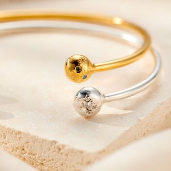 Molten Orb Birthstone Cuff Bangle, 4 of 7