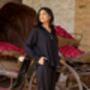 Black Hand Embroidered Evil Eye Shirt And Pant Set Of Two, thumbnail 1 of 3