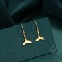 Sterling Silver Whale Tail Drop Dangle Hook Earrings, thumbnail 3 of 10