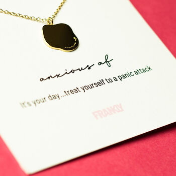 Anxious Af 18k Gold Plated Friendship Necklace, 4 of 11