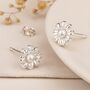 Sterling Silver Pearl Daisy Flower Tiny Stud Earrings, thumbnail 1 of 11
