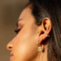 Moonstone And Gold Vermeil Plated Pendant Hoop Earrings, thumbnail 3 of 5