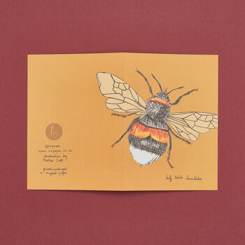 Handmade Greeting Card Bumblebee, Recycled Card, 5 of 7