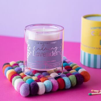 Calming Lavender And Juniper Soy Wax Candle, 6 of 6