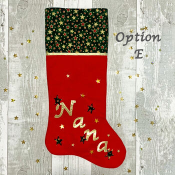 Personalised Fabric Christmas Stocking, 7 of 12