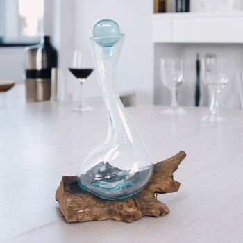 Molten Glass Red Wine Decanter Gift For Wine Lovers, 3 of 9