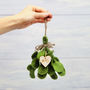Personalised Christmas Felt Mistletoe Sprig Decoration, thumbnail 1 of 6