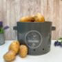 Grey Metal Potato Storage Tin – Breathable Container, thumbnail 2 of 7