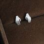Sterling Silver Pair Of Hand Stud Earrings, thumbnail 1 of 12