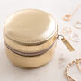 Round Gold Travel Jewellery Box For Her, thumbnail 3 of 4
