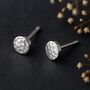 Sterling Silver Hammered Circle Stud Earrings, thumbnail 1 of 5