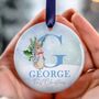 Personalised New Baby Name Initial Christmas Decoration, thumbnail 1 of 6