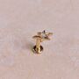 14k Solid Gold Opal Star Flat Back Earring, thumbnail 1 of 3