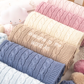 Personalised Baby Luxury Cable Blanket, 9 of 12