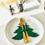 Eco Christmas Tree Cutlery Holder Set Of Six, thumbnail 1 of 5