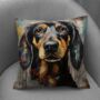 Dachshund Drip Hand Made Poly Linen Cushions, thumbnail 5 of 7