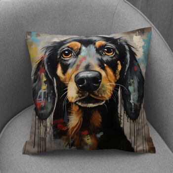 Dachshund Drip Hand Made Poly Linen Cushions, 5 of 7