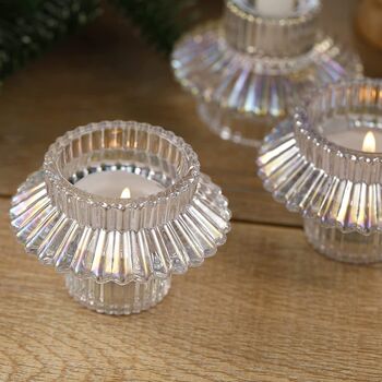 Glass Candle Holder Tealight Candlestick Holders, 3 of 8