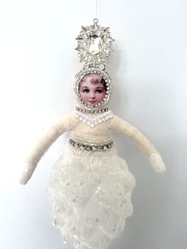 Frosted Pinecone Girl Christmas Decoration, 2 of 6