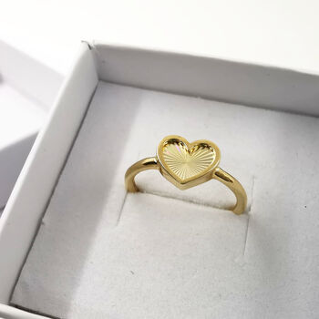 9ct Gold Rainbow Heart Ring, 2 of 8