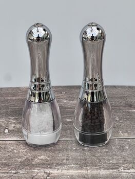 Chrome Skittle Shaped Salt And Pepper Shakers, 2 of 3