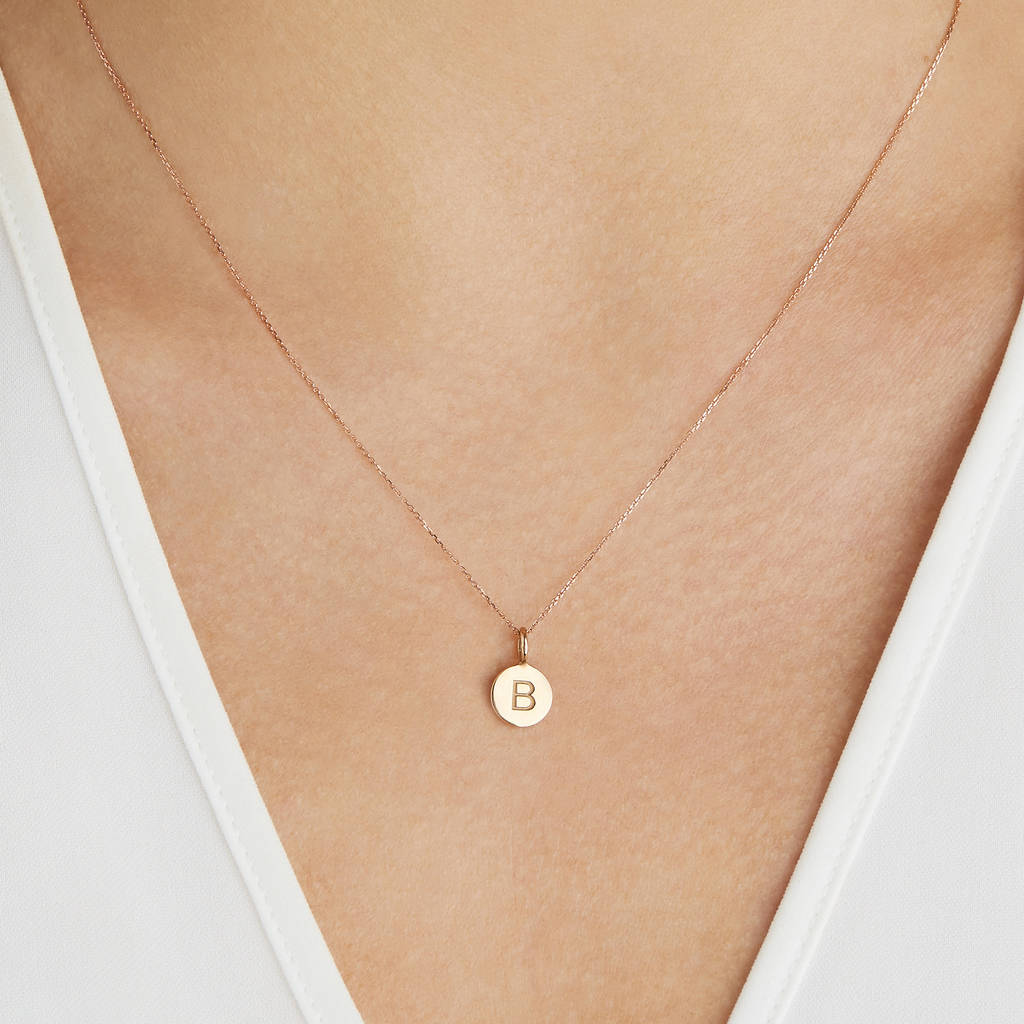 original_medium personalised 18ct gold letter pendant necklace