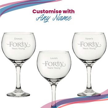 Personalised 40th Birthday Cubata Gin Glass, 4 of 8