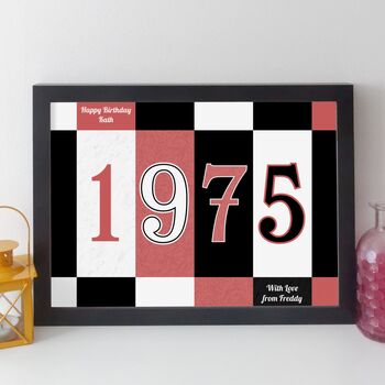 50th Birthday Print Or Card Personalised Gift 1975, 6 of 12