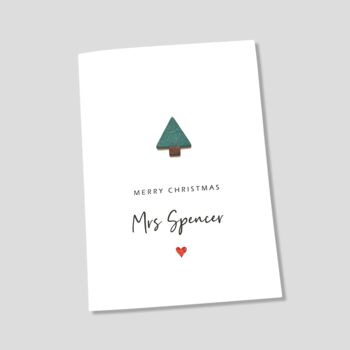 Personalised Christmas Card Teacher, 3 of 6