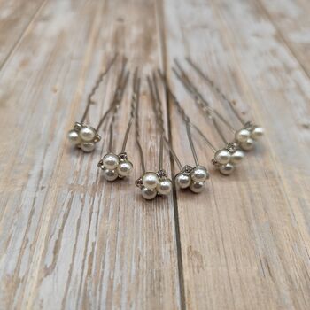 Set Of Six Pearl Bridal Hair Pins, 8 of 12