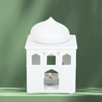 Eid Gifts White Mosque Oil Burner, 3 of 8