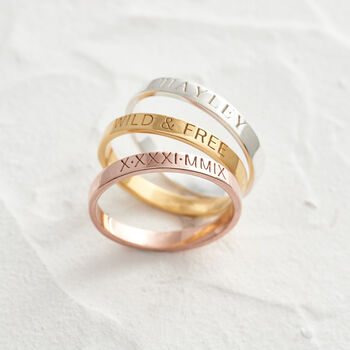 Amelia Personalised Engraved Band Ring, 3 of 10
