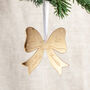 Metallic Bow First Christmas Decoration, thumbnail 1 of 2