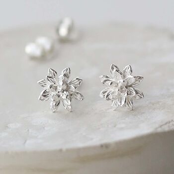 Sterling Silver Enlightened Lotus Studs, 8 of 10