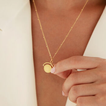 Spinning Disc Necklace With Double Engraving, 2 of 9