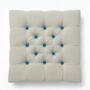 Upholstered Linen Square Footstool With Contrast Button Tufting, thumbnail 4 of 12