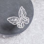 Silver Colour Crystal Encrusted 3D Butterfly Ring, thumbnail 1 of 3