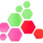 Hex Triple Hexagonal Repair Patch Kit Green/Pink/Orange, thumbnail 2 of 9