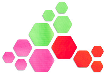 Hex Triple Hexagonal Repair Patch Kit Green/Pink/Orange, 2 of 9