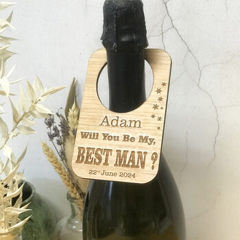 Personalised Will You Be My Best Man Bottle Label, 3 of 12